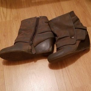 Shoes - 4/$10 Gray/ tan bootie heels Shoes - 4/$10 Gray/ tan bootie heels